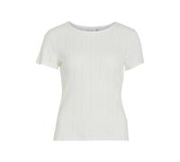 Vila Vikassie S/S Pointelle Top-Noos, Bianco, S Donna