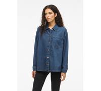 Vila - Vikiki L/S Denim Shirt Mbd Blu - Abbigliamento 40 Blu