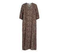 Vila Viliopana Lio V-Neck Dress 3/4, Sabbia Brazzilian, 44
