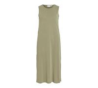 Vila Neck Dress Vimodala Abito Midi con Scollo Rotondo, S/L, Noos, Verde Olio, XL Donna