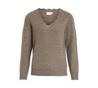 Vila Vinikolina V-Neck L/S Knit Top - Noos, Falcon, S