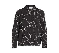 Vila Vipaya L/S Shirt EC Camicia a Maniche Lunghe, Black/AOP: Nia, 38 EU Donna