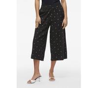 Vila - VIPRISILLA PRINT HW CULOTTE PANTS/1 Nero - Abbigliamento 40 Nero