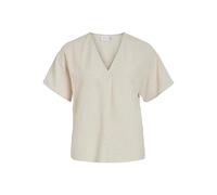 Vila Viprisilla V-Neck S/S Top T-Shirt, Melano Naturale Super Leggero, 48 Donna
