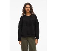 Vila - Vireflect L/S O-Neck Fringe Sweatshirt/R Nero - Abbigliamento M Nero