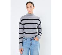 Vila - Viril Mockneck L/S Knit Rib Top 2- Noos Grigio - Abbigliamento L Grigio