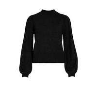 Vila Viril Turtle-nk Balloon L/S Top-Noos Maglione Lavorato a Maglia, Nero, XS Donna