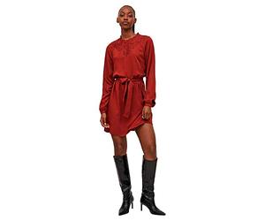 Vila Visuvita L/S Lace Dress/su-Noos Vestito, Rosso Mattone, 48 Donna