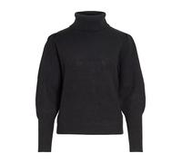 Vila Women's VILOU New Rollneck L/S Knit Top/Vol Pullover, Black, S, Nero, S