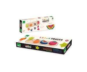 Vilac 1, 2, 3 e 4 frutti-Andy Westface-Puzzle-1 supporto 10 pezzi incasso-Giochi di risveglio legno-Giocattolo per bambini dai 18 mesi-7424, 7424