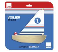 VILAC - Barca a vela da bagno - Barca a vela in legno - 1 barca a vela da bagno in legno - Giochi di risveglio per bambini in età 3 anni - 3901