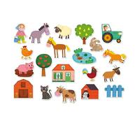 Vilac- Magneti in Legno Scopri Gli Animali della Fattoria agricoli, Colore Farm Theme, Taglia Unica, Vilac8027