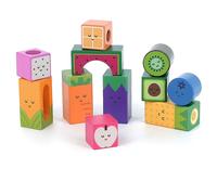 Vilac cubi sonori frutta - set sensoriale in legno 11 pz