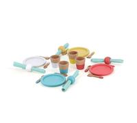 Vilac Dinette Pasto in Legno-Set di 28 Pezzi per Bambini-Stimola l'immaginazione e l'imitazione con Piatti, Occhiali, Posate e Asciugamani-Promuove le capacità motorie sottili, 8178