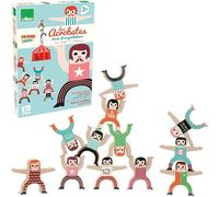 Vilac Funambolo, giocattoli da circo, giocattoli impilabili in legno per più piccoli, puzzle a tema, giocattoli Montessori, 3+ anni, multicolore