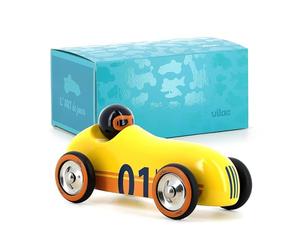 Vilac IMITAZIONE-TRAFIC-1 auto Old Sport Compet' giallo-Giochi di risveglio legno-Giocattolo per bambini dai 2 anni-2290Y, 2290Y