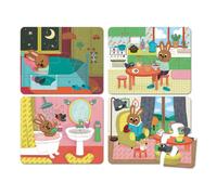 Vilac puzzle in legno casa - 4 set da 6 pezzi in box