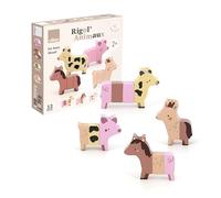Vilac Rigol'animos Sarah Betz prima età-4 animali della fattoria magnetici ricomporre (12 pezzi in totale) -Giochi di risveglio legno-Giocattolo per bambini dai 2 anni-7116, 7116