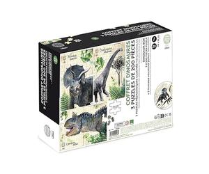 Vilac - Set di 3 puzzle dinosauri con poster, 9626, multicolore