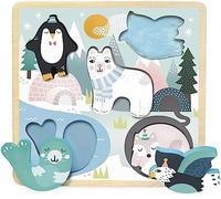 Vilac Touch and Feel Puzzle, Islanda tema, Include 5 pezzi di puzzle animali e 1 tavola puzzle, design di qualità, 18 mesi +