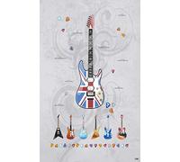 vilber Kids Guitars Tappeto, vinile, Multicolore, 75 x 120 x 0.2 cm