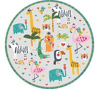 Vilber Kids. Tappeto Vinile per Bambini Animali Selva.3330 DU-50. Rotonda. Diametro 78 cm