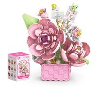 Vilbocr Blocchi botanici in miniatura Collezione Ufficio Natale Compleanno Festa Fiori Artificiali Fiori Secchi Decorazione Fiori Costruzione Giocattolo San Valentino e Festa della Mamma (Hibiscus