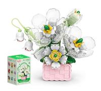 Vilbocr Blocchi botanici in miniatura Collezione Ufficio Natale Festa di Compleanno Fiori Artificiali Fiori Secchi Decorazione Fiori Costruzione Giocattolo San Valentino e Festa della Mamma (Berglotus