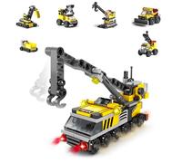 Vilbocr Set di mattoncini da costruzione, auto della polizia, camion dei pompieri, ambulanza, serbatoio, elicottero di salvataggio e veicoli da costruzione, giocattolo STEM, bambini dai 6 anni in su