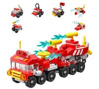 Vilbocr Set di mattoncini da costruzione, auto della polizia, camion dei pompieri, ambulanza, serbatoio, elicottero di salvataggio e veicoli da costruzione, giocattolo STEM, bambini dai 6 anni in su