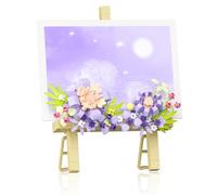 Vilbocr Set di mini bouquet, blocco facile per decorazioni e adesivi per la decorazione della scrivania e messaggi. Flower Building Toys Building Blocks Flower (Lila 357 pezzi)