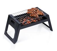 Vilde Barbecue a carbonella pieghevole e portatile, 51 x 6 x 25,5 cm, in acciaio, per carbonella e bricchette, robusto, facile da pulire, per la casa
