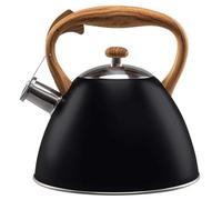 VILDE Bollitore a gas moderno automatico, 3 l, a induzione, bollitore per flauto, in legno, colore: nero