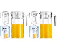 VILDE Caraffa in vetro con coperchio e beccuccio, 1,5 litri, caraffa in vetro con coperchio, brocca per acqua, caraffa, tè, caraffa, caraffa, caraffa in vetro (Confezione da 2)