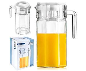 VILDE Caraffa in vetro con coperchio e beccuccio, 1,5 litri, caraffa in vetro con coperchio, brocca per acqua, caraffa, tè, caraffa, caraffa, caraffa in vetro