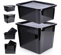 Vilde Contenitore in plastica con coperchio, 20/30 l, 2 pezzi