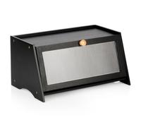 Vilde Contenitore per il pane in bambù nero, 40 x 25 x 20 cm