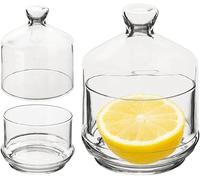 Vilde Contenitore per limoni Contenitore in vetro con coperchio Campana per limoni Campana in vetro Contenitore salvafreschezza per limone 9x12 cm