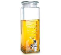 Vilde Dispenser per bevande con rubinetto da 2,3 l, bicchiere con supporto, dispenser per limonata a barile, dispenser per succhi di frutta, acqua e feste