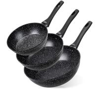 Vilde Granitica - Set di 3 padelle in granito, 20/24/28 cm
