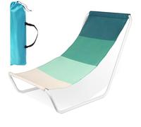 Vilde - Lettino da giardino pieghevole - Lettini da giardino pieghevole - Lettino da giardino pieghevole - Lettino da spiaggia leggero - Sedia da spiaggia portatile - blu verde