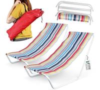 Vilde - Lettino da giardino pieghevole - Lettino da spiaggia leggero - Sedia da spiaggia portatile - Set da 2 pezzi - multicolore