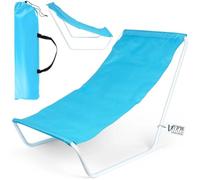 Vilde - Lettino prendisole pieghevole da giardino, leggero, da spiaggia, da balcone, portatile, blu