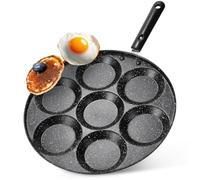 Vilde Padella per uova fritte in granito, 7 fori, linea Basic, 30 cm, padella per pancake, uovo fritto, rivestimento antiaderente