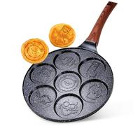Vilde Padella per uova fritte in granito a 7 fori BLACK&WOOD 26 cm | Padella, pancake, uovo fritto, rivestimento antiaderente
