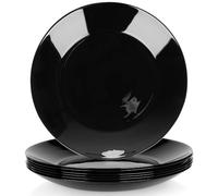 Vilde Piatti piani in vetro nero, 25,5 cm, 6 pezzi | piatti piani, piatti, stoviglie, set