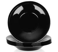 Vilde Piatti piani profondi in vetro nero, 21,5 cm, 400 ml, 6 pezzi