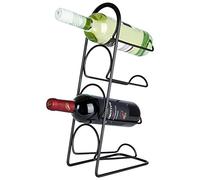 Vilde Portabottiglie in metallo per 4 bottiglie, colore nero, 21 x 12 x 43 cm