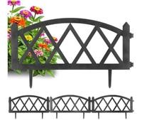 Vilde Recinzione da giardino, 57 x 25 cm | grigio, set da 4 pezzi, in plastica, per aiuola, prato, resistente alle intemperie, espandibile
