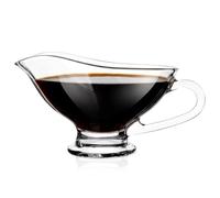 Vilde Salsiera in vetro da 250 ml, elegante brocca per salse e versare | Creamer, condimento e ciotola per salse per stoviglie | Vetro trasparente, lavabile in lavastoviglie